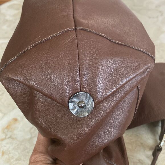 Lamarthe Paris Leather Hobo Shoulder Bag Brown - Picture 8 of 15